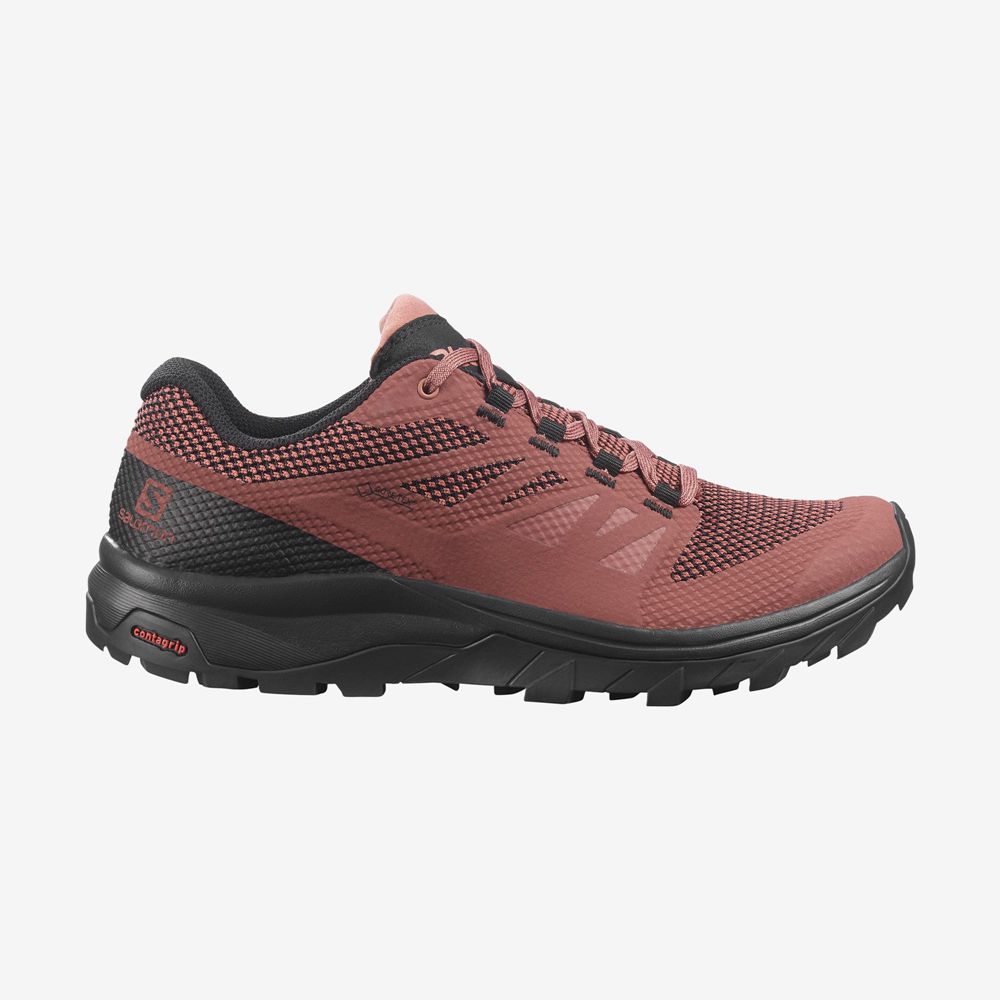 Chaussures De Randonnée Salomon Femme Corail - Salomon OUTLINE GORE-TEX - France (4603-QWOVH)